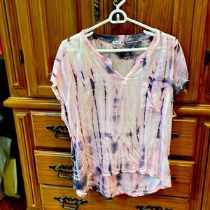 Silk-rayon tie dye blouse.